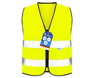 EAZY CASE Gilet réfléchissant pour enfants, gilet de sécurité zippé avec réflecteurs, respirant, réfléchissant, pour augmenter la visibilité sur la route, S Jaune