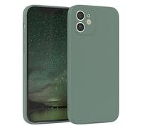 EAZY CASE - Housse en Silicone pour iPhone 12 Housse Souple Antichoc Housse pour Portable avec Protection pour Appareil Photo Fines Premium Protection Cover TPU Phone Bumper en Vert Minuit