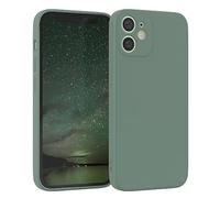 EAZY CASE - Housse en Silicone pour iPhone 12 Mini Housse Souple Antichoc Housse pour Portable avec Protection pour Appareil Photo Fines Premium Protection Cover TPU Phone Bumper en Vert Minuit