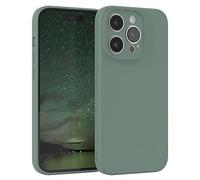 EAZY CASE - Housse en Silicone pour iPhone 14 Pro Housse Souple Antichoc Housse pour Portable avec Protection pour Appareil Photo Fines Premium Protection Cover TPU Phone Bumper en Vert Minuit