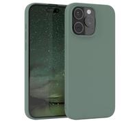 EAZY CASE - Housse en Silicone pour iPhone 15 Pro Max Housse Souple Antichoc Housse pour Portable avec Protection pour Appareil Photo Fines Premium Protection Cover TPU Phone Bumper en Vert Minuit