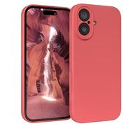 EAZY CASE - Housse en Silicone pour iPhone 17 Housse Souple Antichoc Housse pour Portable avec Protection pour Appareil Photo Fines Premium Protection Cover TPU Phone Bumper en Rouge Clair