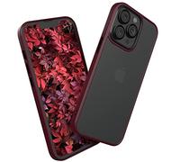 EAZY CASE - Outdoor Case Mate Compatible avec iPhone 13 Pro Premium avec Une Protection Ultime Anti-Choc, Finition Soft-Touch, avec Protection pour caméra - Rouge foncé