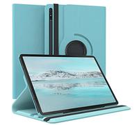 EAZY CASE - Pochette pour Tablette Samsung Galaxy Tab S8 Plus Housse de Protection 12,4 Pouces Smart Cover Tablet Case Rotation à Placer pivotant à 360° avec Fonction de Support Similicuir Bleu