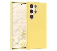 EAZY CASE Premium Housse Silicone pour Galaxy S24 Ultra avec Protection pour Appareil Photo et Doublure intérieure étui en Silicone Housse de Protection Bumper Handy Case en Jaune