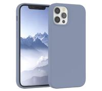 EAZY CASE Premium Housse Silicone pour iPhone 12 avec Protection pour Appareil Photo et Doublure intérieure étui en Silicone Housse de Protection Bumper Handy Case en Bleu Acier