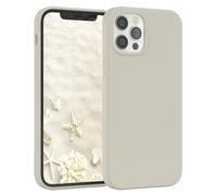 EAZY CASE Premium Housse Silicone pour iPhone 12 avec Protection pour Appareil Photo et Doublure intérieure étui en Silicone Housse de Protection Bumper Handy Case en Taupe