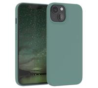 EAZY CASE Premium Housse Silicone pour iPhone 13 avec Protection pour Appareil Photo et Doublure intérieure étui en Silicone Housse de Protection Bumper Handy Case en Vert Nuit