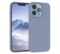 EAZY CASE Premium Housse Silicone pour iPhone 13 Pro avec Protection pour Appareil Photo et Doublure intérieure étui en Silicone Housse de Protection Bumper Handy Case en Bleu Acier