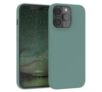EAZY CASE Premium Housse Silicone pour iPhone 13 Pro avec Protection pour Appareil Photo et Doublure intérieure étui en Silicone Housse de Protection Bumper Handy Case en Vert Nuit