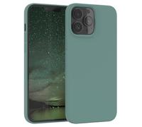 EAZY CASE Premium Housse Silicone pour iPhone 13 Pro Max avec Protection pour Appareil Photo et Doublure intérieure étui en Silicone Housse de Protection Bumper Handy Case en Vert Nuit