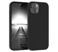 EAZY CASE Premium Housse Silicone pour iPhone 15 avec Protection pour Appareil Photo et Doublure intérieure étui en Silicone Housse de Protection Bumper Handy Case en Noir