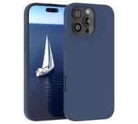 EAZY CASE Premium Housse Silicone pour iPhone 16 Pro Max avec Protection pour Appareil Photo et Doublure intérieure étui en Silicone Housse de Protection Bumper Handy Case en Bleu foncé
