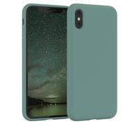EAZY CASE Premium Housse Silicone pour iPhone X avec Protection pour Appareil Photo et Doublure intérieure étui en Silicone Housse de Protection Bumper Handy Case en Vert Nuit