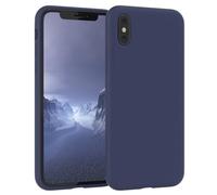 EAZY CASE Premium Housse Silicone pour iPhone X avec Protection pour Appareil Photo et Doublure intérieure étui en Silicone Housse de Protection Bumper Handy Case en Bleu Nuit