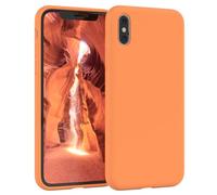 EAZY CASE Premium Housse Silicone pour iPhone XS Max avec Protection pour Appareil Photo et Doublure intérieure étui en Silicone Housse de Protection Bumper Handy Case en Orange Clair