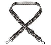 EAZY CASE - Sangle de sac réglable, remplacement de sangle pour sacs à main, bandoulière pour sacs à bandoulière, sangle fine pour sacs et sacs de transport, bande DIY, Zig Zag - Noir Métal Argent