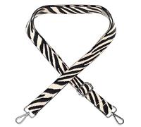 EAZY CASE - Sangle de sac réglable, sangle de rechange pour sacs à main, bandoulière pour sacs à bandoulière, bande fine pour sacs et sacs de transport, bande DIY, Zebra - Noir Taupe Métal Argent