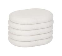 Eazy Living Bouclette Pouf + Boîte de Rangement Rémy Blanc
