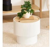 Eazy Living Table d’Appoint Ø 38,5 cm Drancy Blanc
