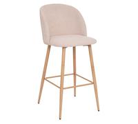 Eazy Living Velours Côtelé Tabouret de Bar Royal Beige