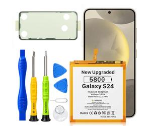 EB-BS921ABY Batterie de rechange 2026 pour Galaxy S24, 5800 mAh, grande capacité, compatible avec Samsung Galaxy S24 5G EB-BS922ABY, SM-S921B/DS/U/U1/E, avec kit d'outils