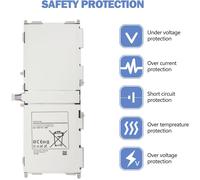 EB-BT530FBE EB-BT530FBC EB-BT530FBU Replacement Battery for Galaxy Tab 4 10.1"" SM-T530 (WiFi) T530NU T531(3G WiFi) T535(3G 4G LTE WiFi) T537 T537A T537V (3.0 8V 68 00mAh 25.84Wh).[D214]