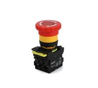 EB2M-C-01ZS Mushroom Cap Emergency Stop Rotary Switch 22mm Waterproof 10A Current Self-locking Button With lamp 10A AC 660V NWPNLXEA(EB2M-C-01ZS B,220V)