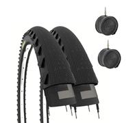 ECOVELO Noirs (50 - 559) 2 pneus Demi Slick 26 x 1,95 + Chambres à air Adulte Unisexe, 26