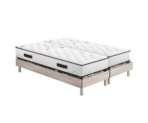 EBAC Literie Ensemble Relaxation S73+Matelas Latex Louxor - 3 Zones - 2x90x200 - Chêne Clair