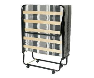 EBAC Literie Lit Pliant M8-80x190 - Tissu déco - Lattes Bois - Gain de Place
