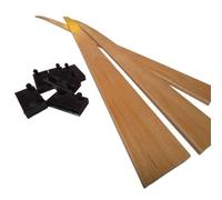 EBAC Literie Lot 3 Grandes Lattes + Embouts pour lit, bz & Convertible | 1600x53x9 mm | Bois hêtre Durable - 7 Plis | Remplacement - Rechange - Renfort pour sommier/bz/clic clac/canapé