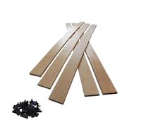 EBAC Literie Lot de 5 Lattes + Embouts pour sommier et lit | 874x53x8 mm | Bois hêtre Durable - 7 Plis
