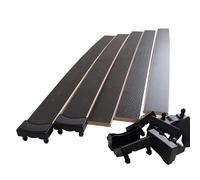 EBAC Literie Lot de 5 Lattes Grises + Embouts pour sommier et lit | 680x48x8 mm | Bois hêtre Durable - 7 Plis | Remplacement - Rechange - Renfort pour sommier/bz/clic clac/canapé