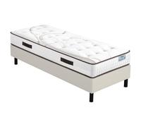 EBAC Literie Matelas Moorea + sommier Newkit - 90x190 - Mousse - Hauteur 25 cm - Soutien Ferme