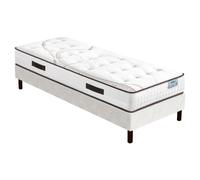 EBAC Literie Matelas Moorea + sommier SR15-90x200 - Mousse - Hauteur 25 cm - Soutien Ferme