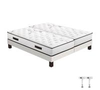 EBAC Literie Matelas Myriade 4 + sommier SR15-2x90x200 - Mousse - Hauteur 23 cm - Soutien Medium