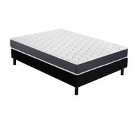 EBAC Literie Matelas Record + sommier Newkit - 160x200 - Ressorts - Hauteur 22 cm - Soutien Ferme