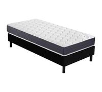 EBAC Literie Matelas Record + sommier Newkit - 90x190 - Ressorts - Hauteur 22 cm - Soutien Ferme