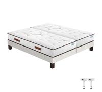 EBAC Literie Matelas Repere + sommier SR15-2x90x190 - Ressorts - Hauteur 26 cm - Soutien Ferme