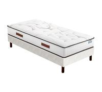 EBAC Literie Matelas Repere + sommier SR15-90x200 - Ressorts - Hauteur 26 cm - Soutien Ferme