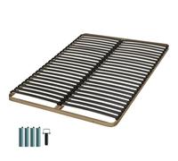 EBAC Literie Sommier à Lattes + Pieds 160x200 Theta - 48 Lattes Bois - Fabrication française