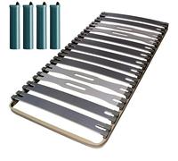 EBAC Literie Sommier à Lattes + Pieds 90x200 Zeta - 13 Lattes Bois - Fabrication française