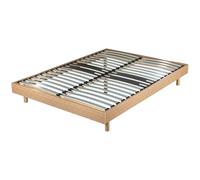 EBAC Literie Sommier déco en Kit + Pieds 140x190 - Decokit 36 Lattes Bois - Chêne Moyen - H. 13 cm