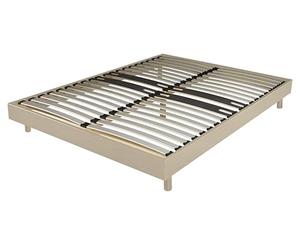 EBAC Literie Sommier déco en Kit + Pieds 160x200 - Decokit 36 Lattes Bois - Chêne Clair - H. 13 cm