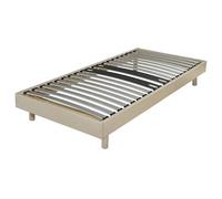 EBAC Literie Sommier déco en Kit + Pieds 90x190 - Decokit 18 Lattes Bois - Chêne Clair - H. 13 cm