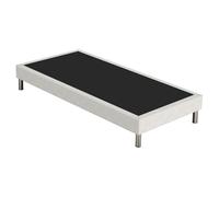 EBAC Literie Sommier tapissier + Pieds SR15 Beige 80x200 Lattes Bois Massif - H.15 cm