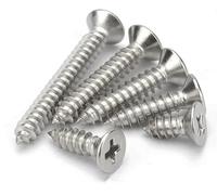 EBAIJQUO Lot de 100 vis à bois à tête plate Phillips M5 x 12 mm, en acier inoxydable 304, auto-taraudeuses, haute résistance, pour la construction et la menuiserie