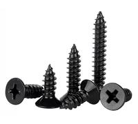 EBAIJQUO Lot de 100 vis à bois Phillips M4 x 14 mm, à tête plate, avec revêtement Xylan, en acier inoxydable 304, auto-taraudeuses, haute résistance pour la construction et la menuiserie, noires