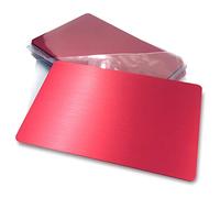 ebamaz Lot de 10 plaques en aluminium anodisé pour cartes de visite 86 x 54 x 0,8 mm (rouge, vierge)